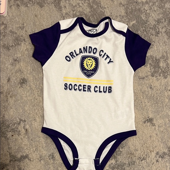 NWT Orlando FC Kids Onesie Set - Yellow, White, and Purple - 18 mo - Picture 2 of 7